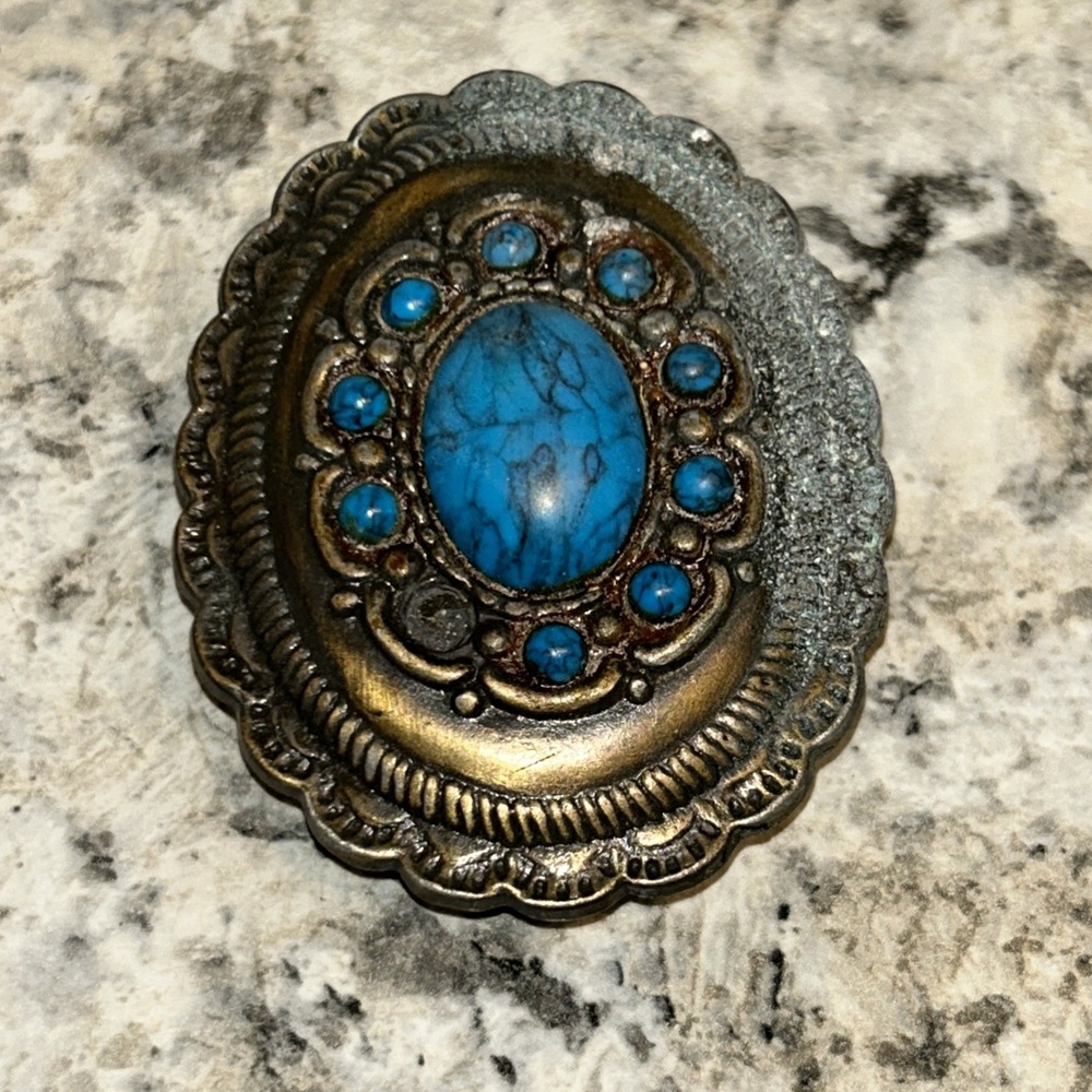 Southwestern Faux Turquoise Vintage Belt‎ Buckle